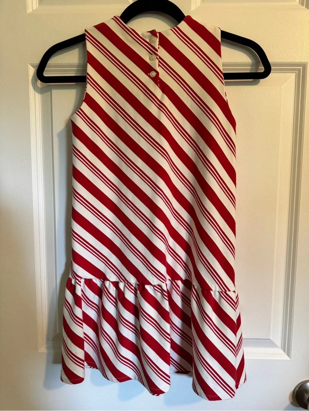 Gymboree Red and White Diagonal Stripe Sleeveless Dress
